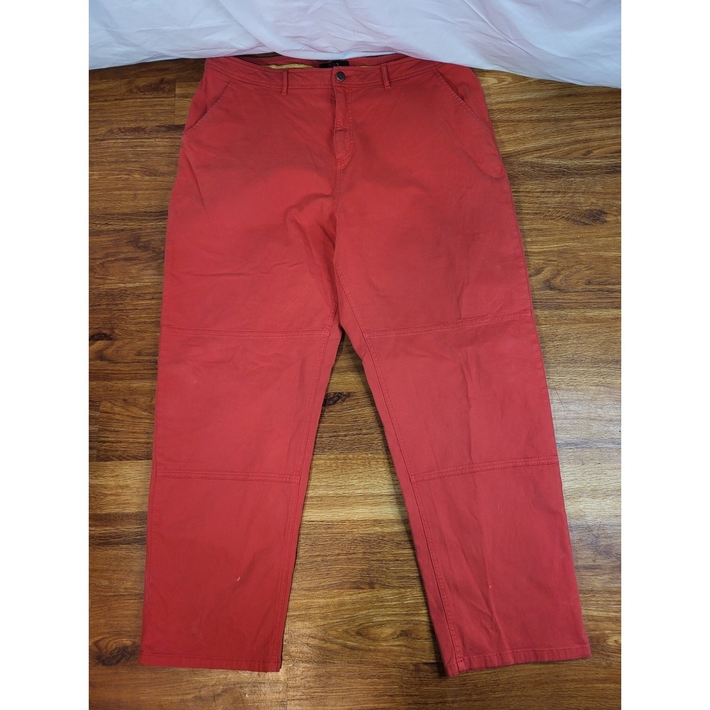 BP x Wildfang Women's L Rust Red Cotton Spandex Cargo Pants Flaw